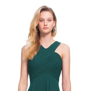 Bill Levkoff LEIGHTON CHIFFON HALTER A-LINE/PRINCESS DRESS EVERGREEN / 8 / RL